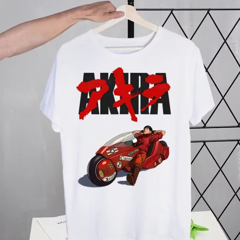 Akira Kaneda Relaxed Red Motorcycle T-Shirt