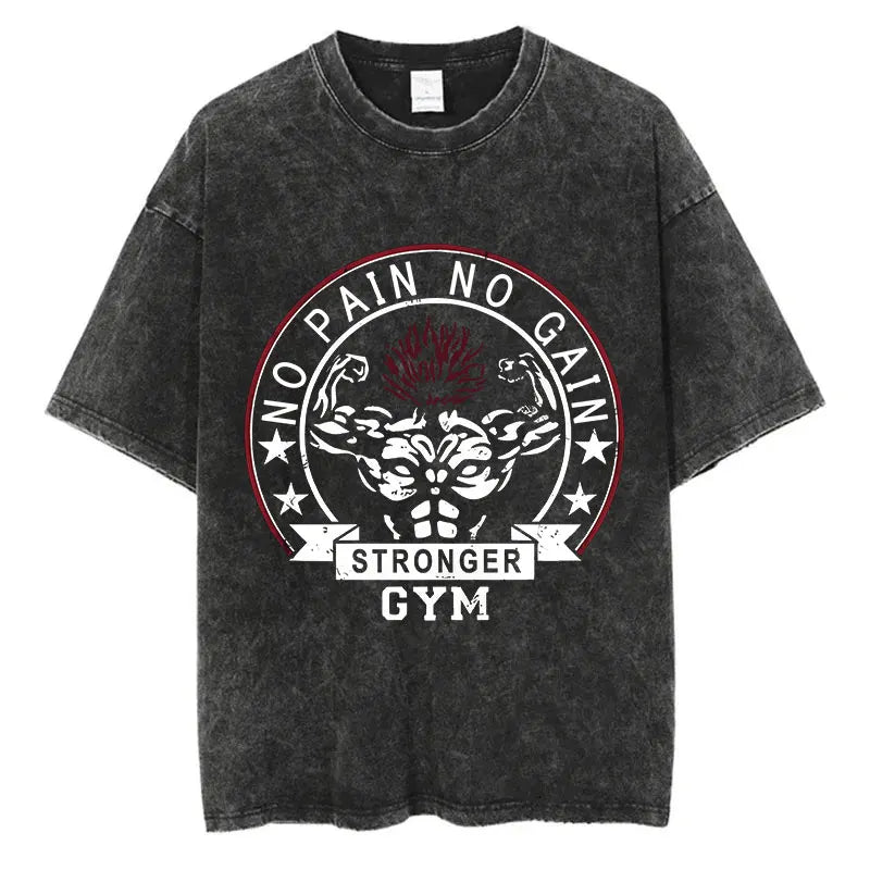 No Pain No Gain Gym Strength Vintage T-Shirt