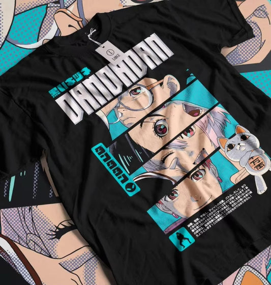 Dandadan Teal Split Faces Dynamic Tee
